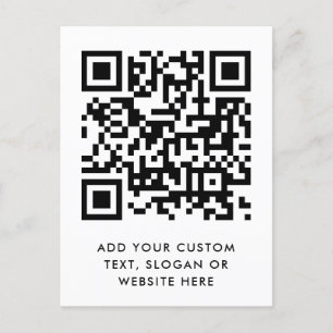 QR Code Your Text Modern Minimalist Clean Simple Postcard