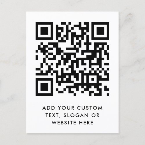 QR Code  Your Text Modern Minimalist Clean Simple Postcard