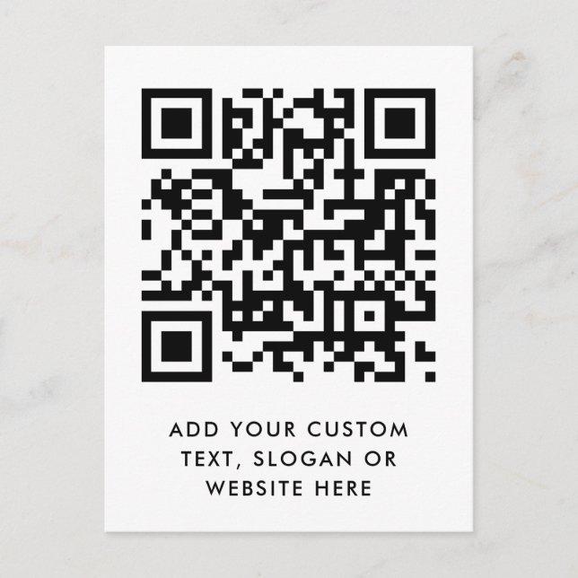 QR Code | Your Text Modern Minimalist Clean Simple Postcard (Front)