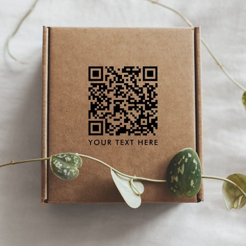 QR Code  Your Text Modern Minimalist Clean Simple Rubber Stamp