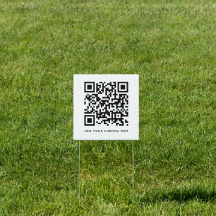 QR Code Your Text Modern Minimalist Simple Sign