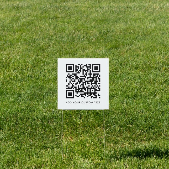 QR Code | Your Text Modern Minimalist Simple Sign (Insitu)