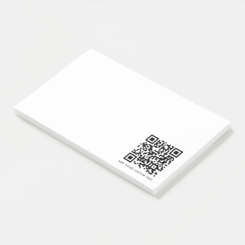 QR Code  Your Text Modern Minimalist Simple White Post_it Notes