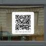 QR Code | Your Text Modern Minimalist Simple White Window Cling