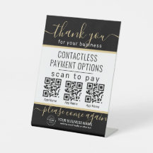 QR Codes Upload & Logo 3 Payment Apps gold & black
