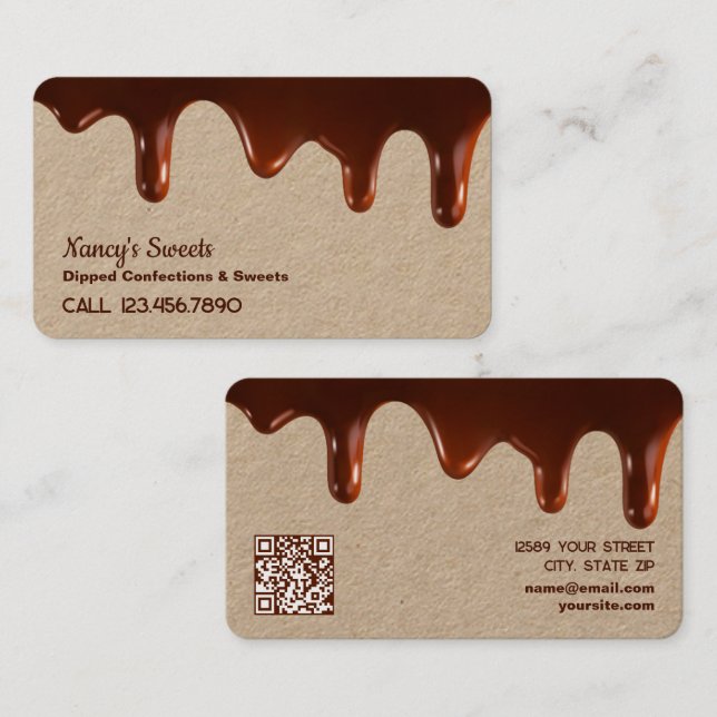 QR Confectioner Chocolatier Business Card (Front/Back)
