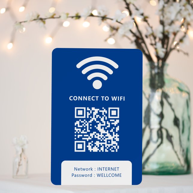 QR Connect Wifi Blue Business Logo Foam Board (In Situ (Wedding))