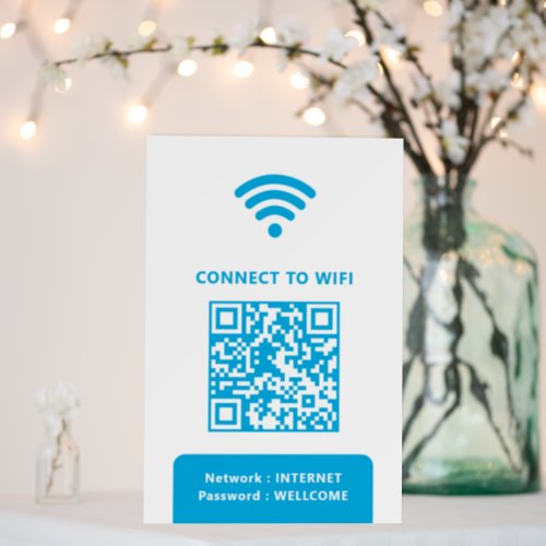 QR Connect Wifi Blue Sky Business Logo Foam Board