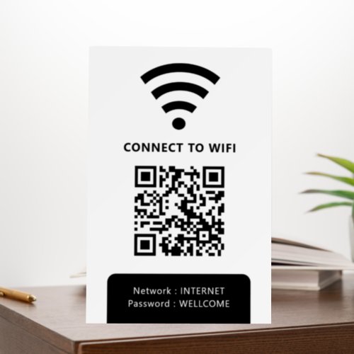 QR Connect Wifi White Business Logo Foam Board