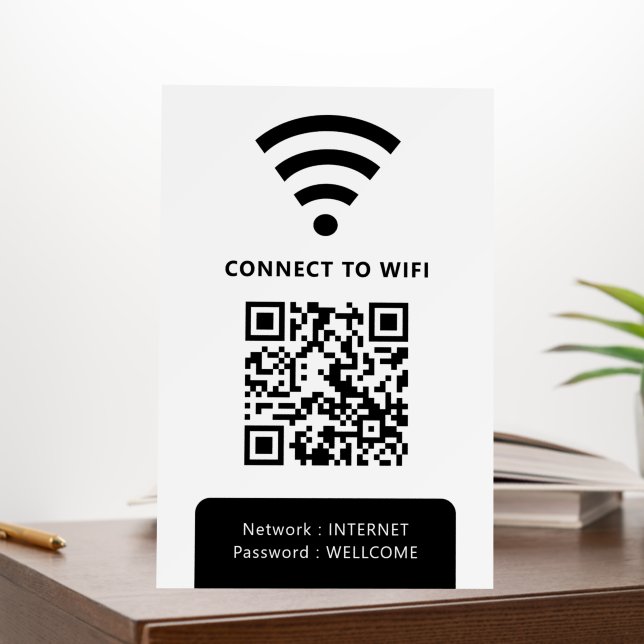 QR Connect Wifi White Business Logo Foam Board (In Situ (Office))