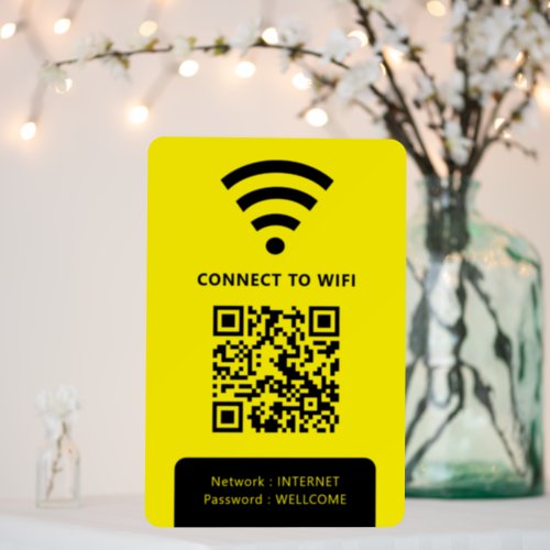 QR Connect Wifi Yellow Business Logo Foam Board