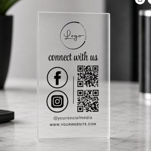 QR Connect With Us Transaprent Logo Social Media Clear Business Cards