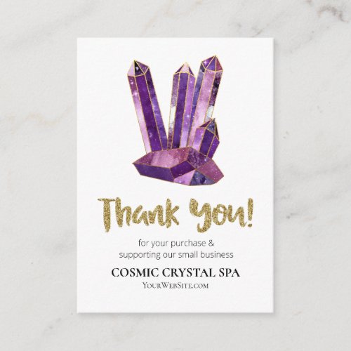 *~* QR COSMIC CRYSTAL Reviews THANK YOU AP8 LOGO Enclosure Card