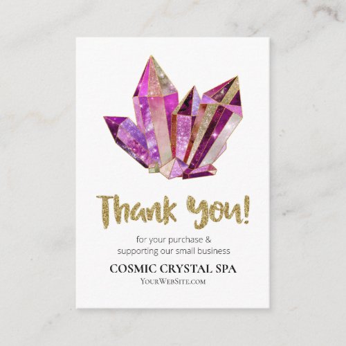 *~* QR COSMIC CRYSTALS Logo Reviews THANK YOU AP8 Enclosure Card