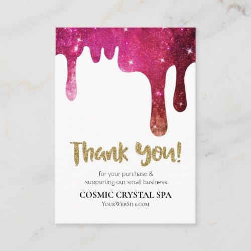 *~* QR -  COSMIC DRIP THANK YOU LOGO AP8 Review Enclosure Card