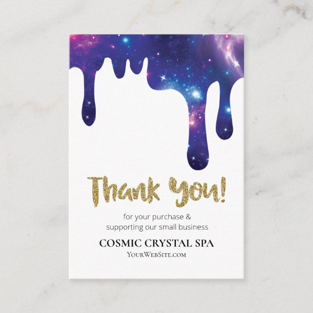 *~* QR . COSMIC DRIP THANK YOU LOGO AP8 Review Enclosure Card (Front)