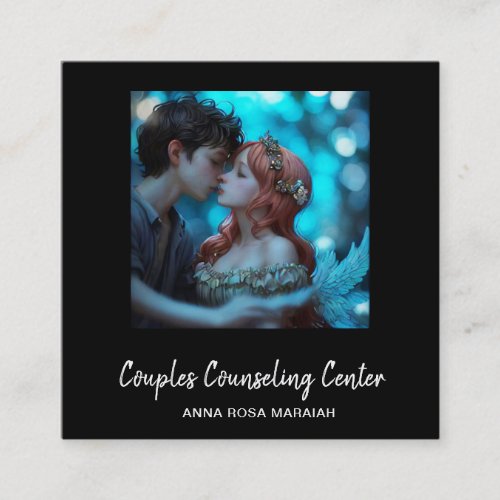  QR Couple Angels Marital Counseling AP55  Square Business Card