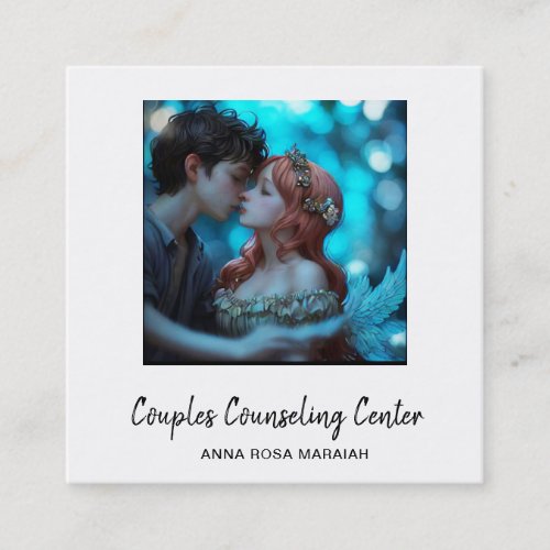  QR Couple AP55 Angels Marital Counseling Square Business Card