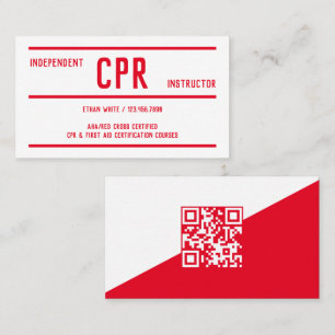 QR CPR Training & First Aid Instructor Business Card