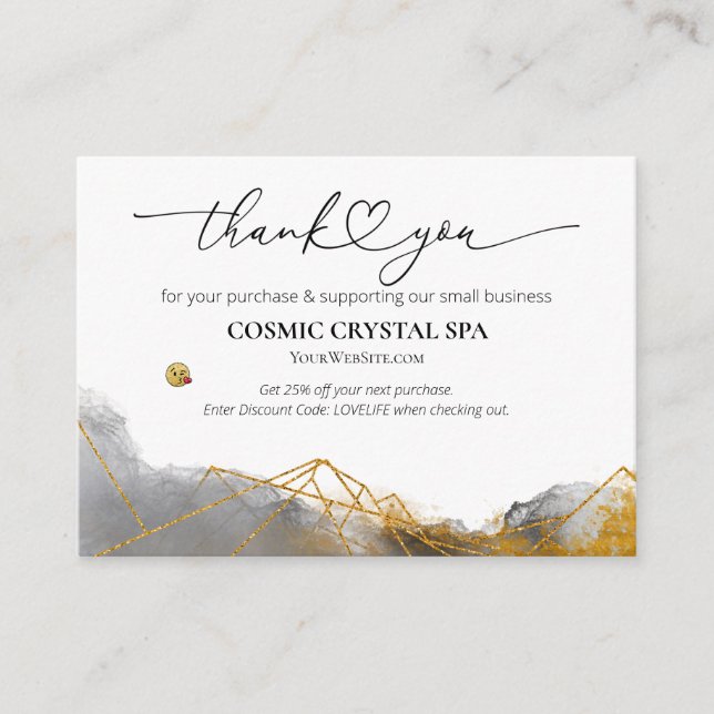 *~* QR Discount - THANK YOU LOGO AP8 Review Enclosure Card (Front)