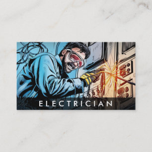 *~* QR Electrician AP75 Photo Professional Business Card