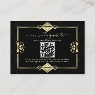 QR Elegant Art Deco 20s Casino Vegas Enclosure Card