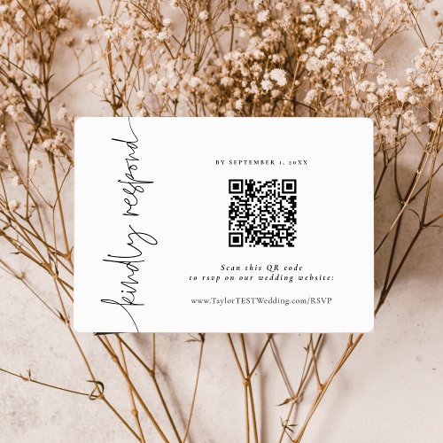 QR Elegant Calligraphy Wedding response card RSVP