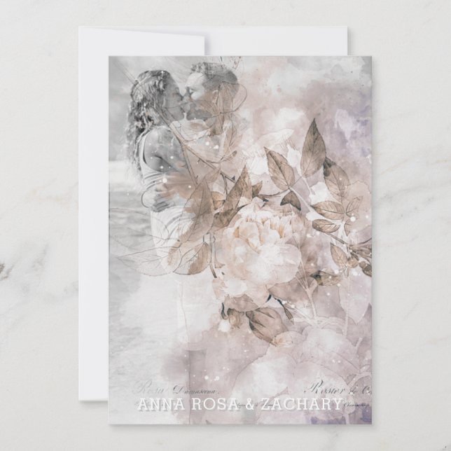 *~*  QR Ephemera AR26 RSVP PHOTO Vintage - Wedding Invitation (Front)