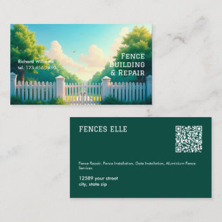 QR Fence Installation Repair Business Card