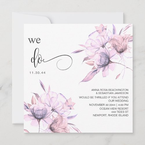  QR Floral Blush Pink Bouquet AR15 RSVP WEDDING Invitation