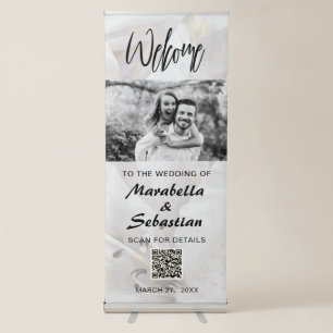 *~* QR Floral Neutral Suble Azalea Wedding Welcome Retractable Banner