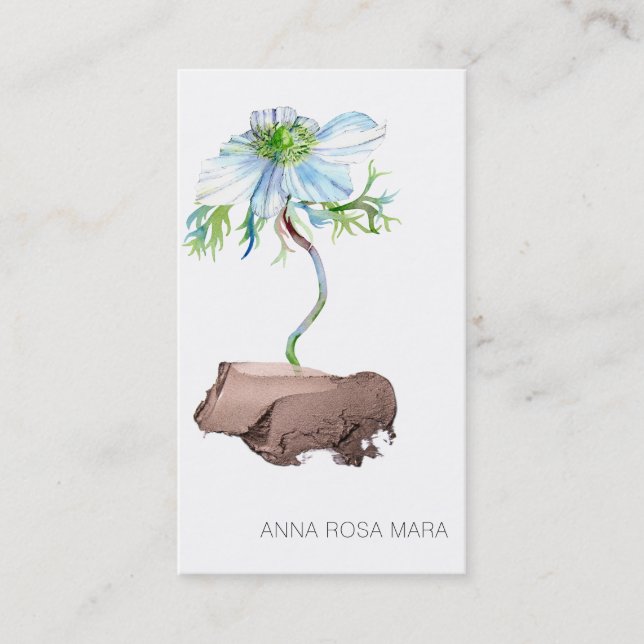 *~* QR Flower Floral White Anemone Rose Gold Business Card (Front)