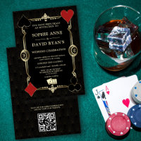 QR Gold Art Deco 1920s Casino Vegas Poker Wedding 