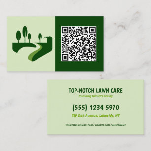 🍃 QR Landscaping  Lawn Mower  Business Card
