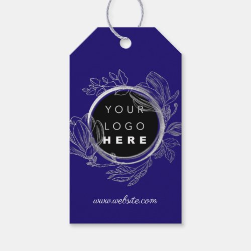 Qr Logo Product Description Price Blue Navy Gray Gift Tags