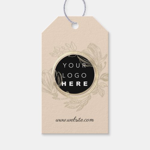 Qr Logo Product Description Price Floral Ivory Gift Tags