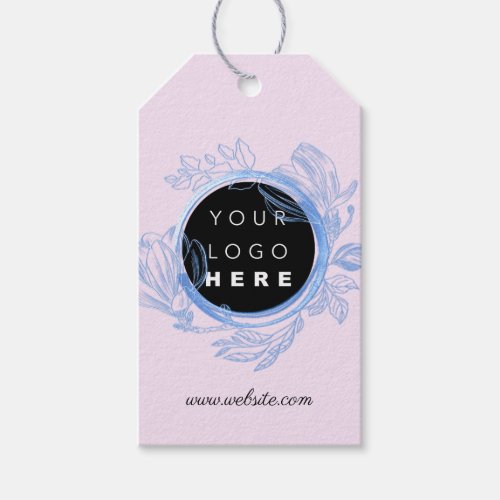 Qr Logo Product Description Price Floral Pink Blue Gift Tags