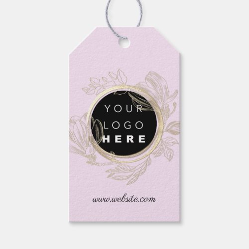 Qr Logo Product Description Price Floral Pink Gold Gift Tags