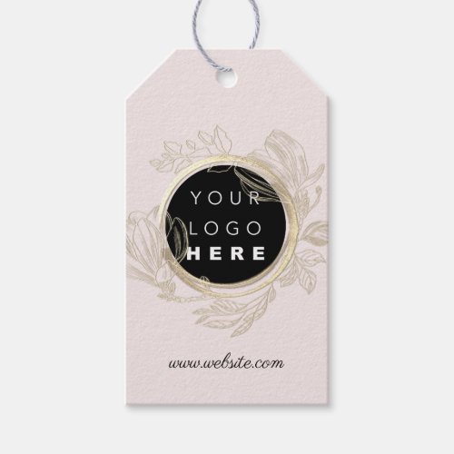 Qr Logo Product Description Price Floral Rose Pink Gift Tags