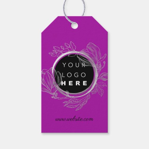 Qr Logo Product Description Price Pink Gray  Gift Tags
