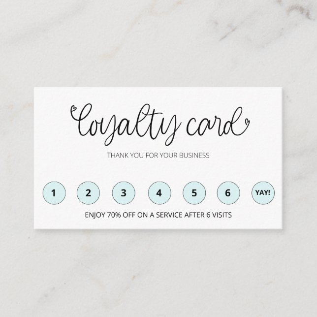 *~* QR LOGO Thank you Rewards Hearts  Loyalty Card (Front)