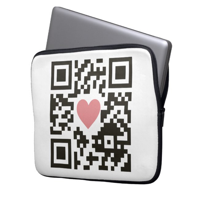 QR Love Code Laptop Sleeve (Front Left)