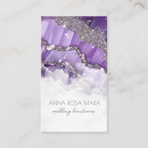  QR Luxe Agate Ivory Gold Glitter AP66 Glam Business Card