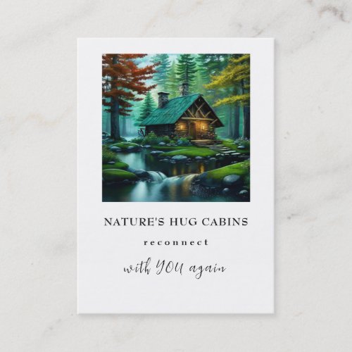  QR Magical Stream  Rustic Cottage AP49 Cabin Business Card