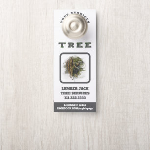 *~* QR Man  Lumber Jack Tree Services Artsy Door Door Hanger