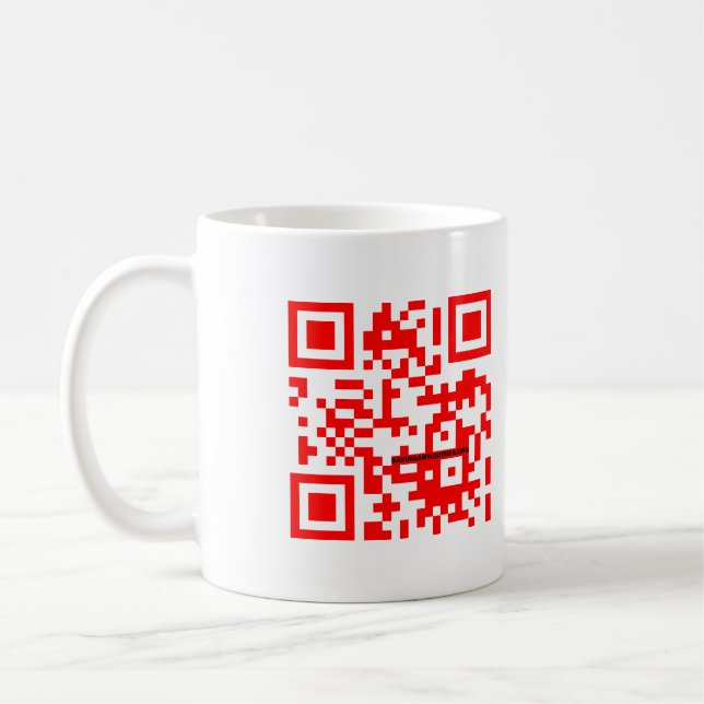 "QR me SAFE" red mug (Left)