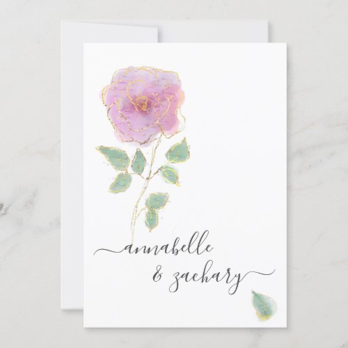 *~* QR MINIMAL RSVP Rose Gold Glitter AR12 Wedding Invitation