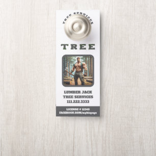 *~*   QR Muscular  Lumber Jack Tree Services Door Hanger