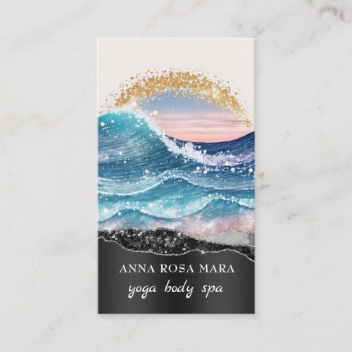  QR Nautical Beach Sand Waves Sea Art Ocean AR7 Business Card