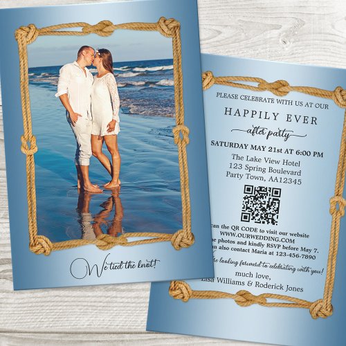 QR Nautical Photo Happily Ever After Wedding  Invitation